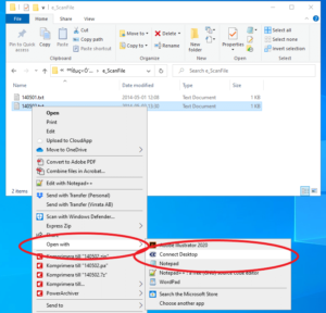 File context menu on Windows