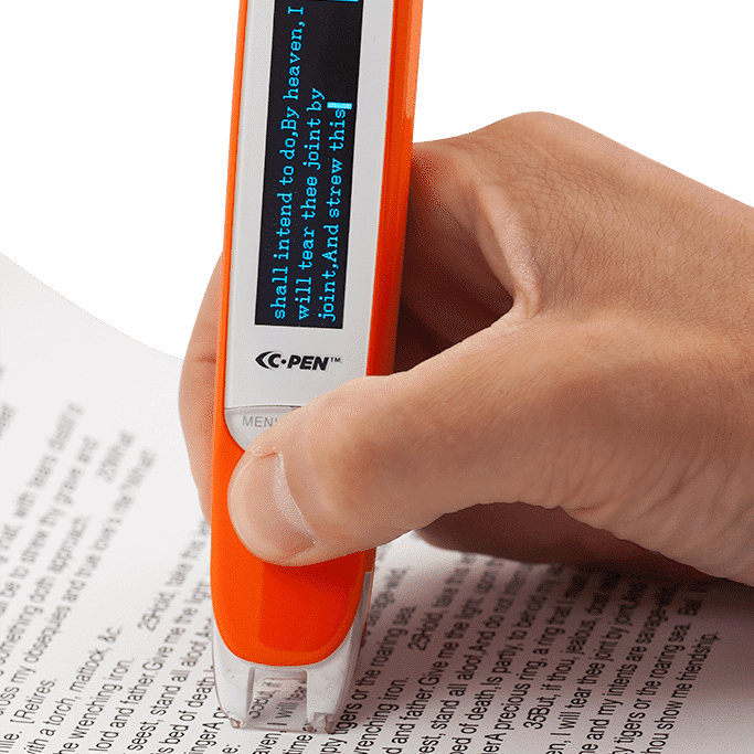 scanning the text with C-Pen ExamReader